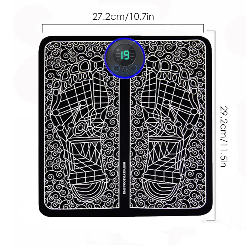 Portable EMS Foot Massager Pad – Foldable & Rechargeable