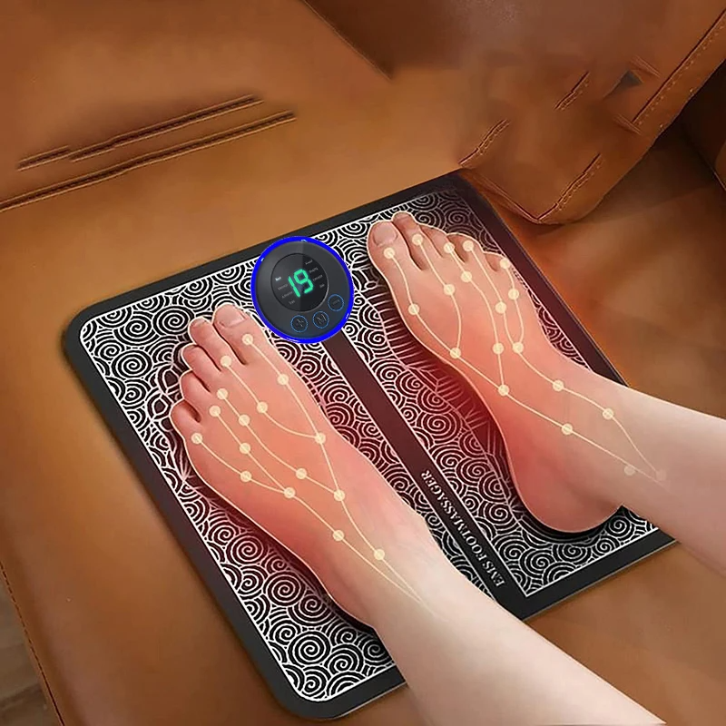 Portable EMS Foot Massager Pad – Foldable &amp; Rechargeable