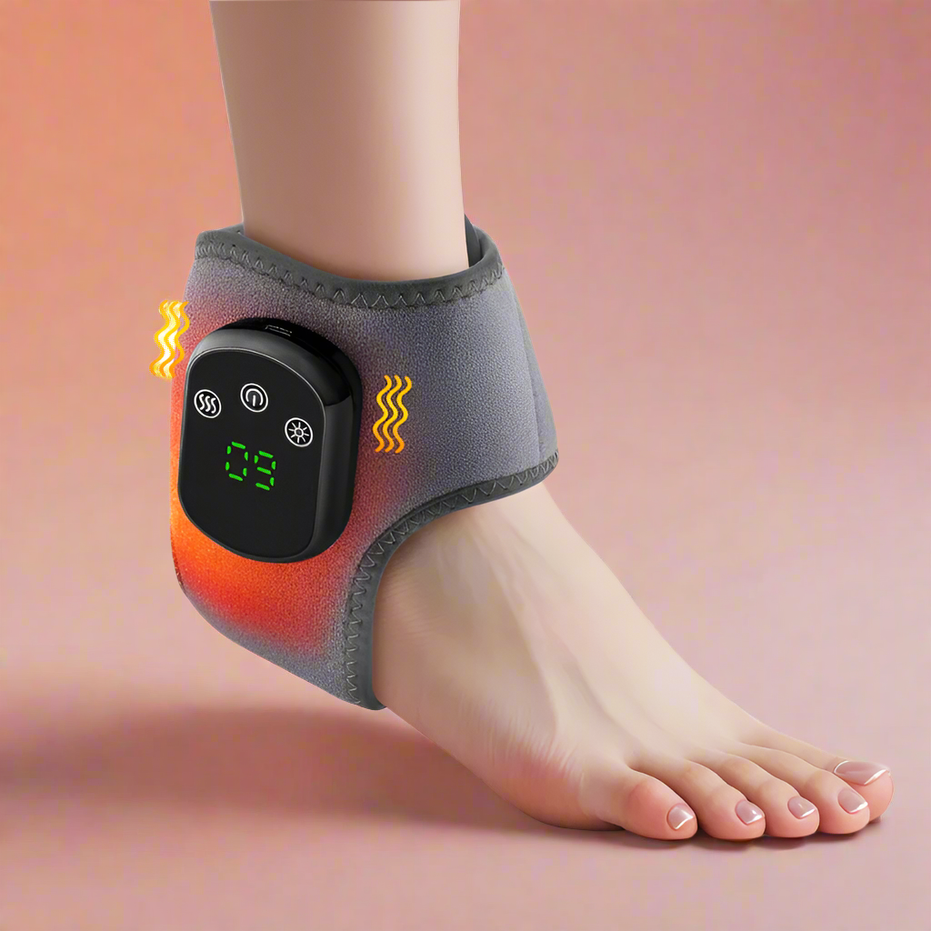 Gentle Heated Ankle Massager with Adjustable Vibration and Warm Compress