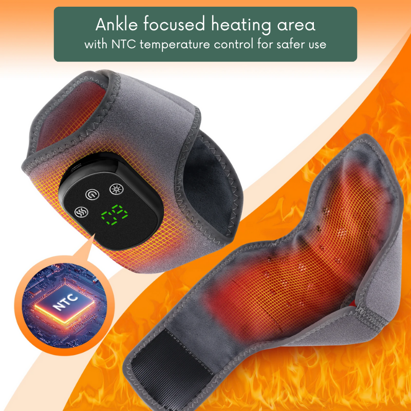 Gentle Heated Ankle Massager with Adjustable Vibration and Warm Compress