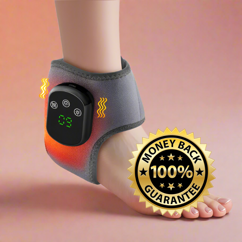 Gentle Heated Ankle Massager with Adjustable Vibration and Warm Compress