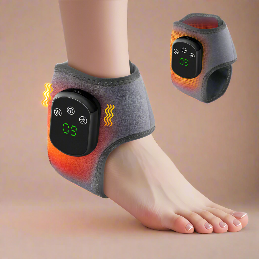Gentle Heated Ankle Massager with Adjustable Vibration and Warm Compress