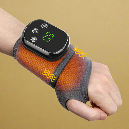 Gentle Heated Wrist Massager – Adjustable Vibration and Warm Compress